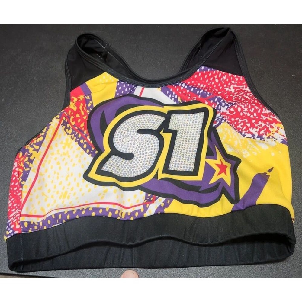 Vibrant rhinestone Studded Sports Bra top